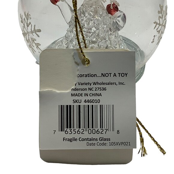 Simply Holiday LED Glass Ball Ornament Santa Snowman Multicolor NWT Snowflake 3" - Picture 3 of 11